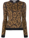 SAINT LAURENT SNAKE-EFFECT JACQUARD JUMPER