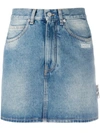 Off-white Off White High Waist Denim Skirt In Blue