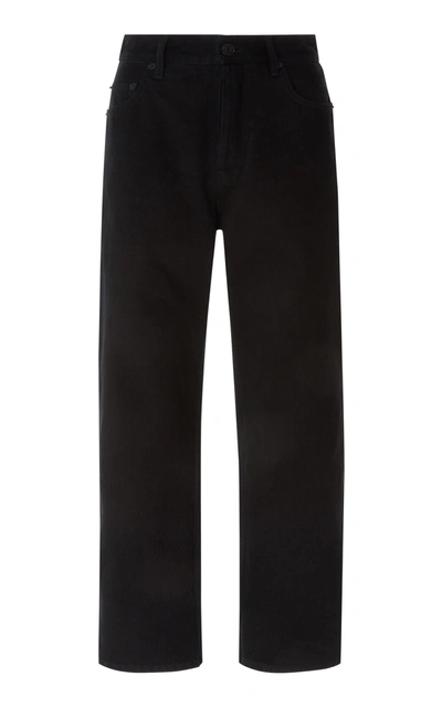 Balenciaga Cropped Rigid High-rise Straight-leg Jean In Black