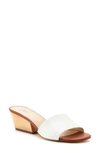 Botkier Carlie Slide Sandal In White/ Cognac Leather