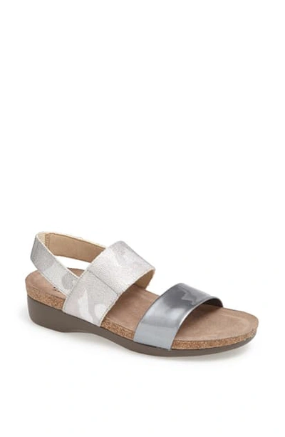 Munro 'pisces' Sandal In Silver Camouflage/ Metal