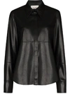 Nanushka Button-up Long-sleeve Shirt In Black