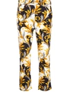 VERSACE ACANTHUS PRINT CROPPED JEANS