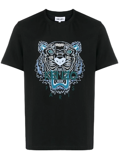Kenzo Gradient Tiger Classic T-shirt In Noir