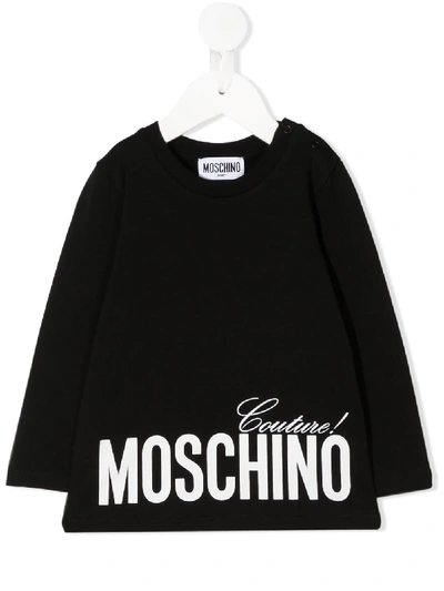 Moschino Babies'  Couture! Print Top In Black