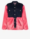 Natasha Zinko Oversized Faux-fur Denim Jacket In Blue