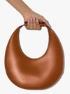 Staud Mini Moon Leather Hobo Bag In Brown