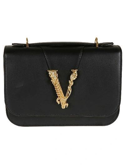 Versace Hampshire Vintage Check Shoulder Bag In Black