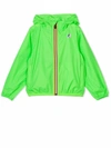 K-way Green Contrast Zip Up Jacket In Verde