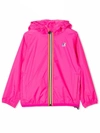 K-way Teen Zipped Hooded Jacket In Fuxia