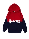 MONCLER RED AND BLUE COTTON HOODIE,11419494