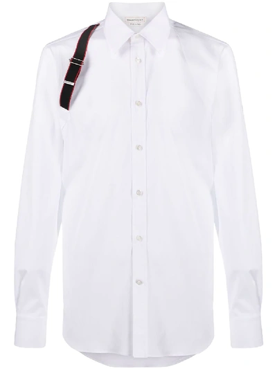 Alexander Mcqueen Single Brace Detail Shirt In White