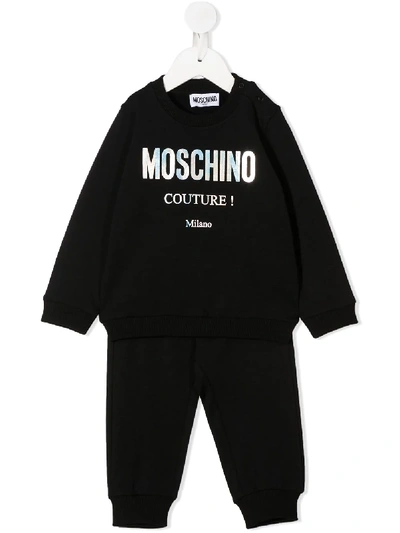 Moschino Babies'  Couture! Print Tracksuit In Black