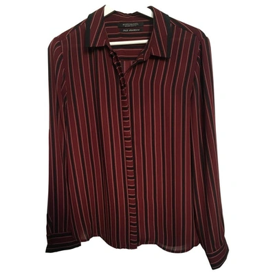 Pre-owned Scotch & Soda Burgundy Polyester Top
