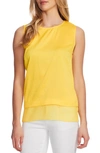 Vince Camuto Layered Hem Sleeveless Top In Primrose Yellow