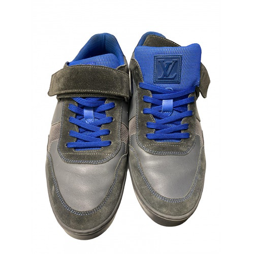 Pre-Owned Louis Vuitton Grey Leather Trainers | ModeSens