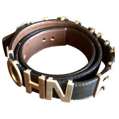 Pre-owned John Richmond Leather Belt In Black