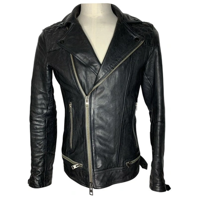 Pre-owned Allsaints Leather Jacket In Black