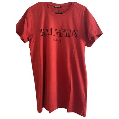 Pre-owned Balmain Red Cotton T-shirts