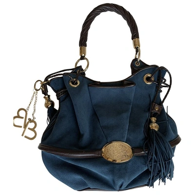 Pre-owned Lancel Brigitte Bardot Navy Suede Handbag