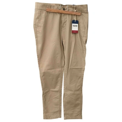 Pre-owned Tommy Hilfiger Beige Spandex Trousers