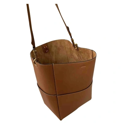 Pre-owned Celine Seau Sangle Camel Leather Handbag