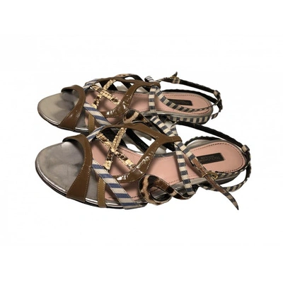 Pre-owned Dolce & Gabbana Leather Sandal In Metallic