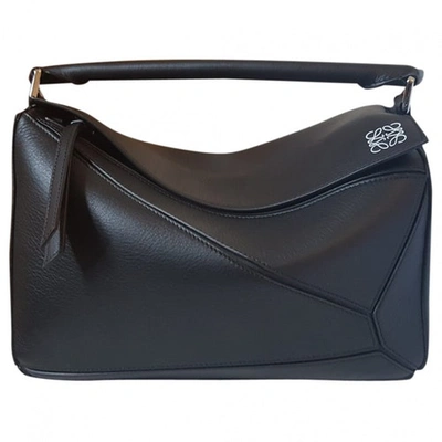 Pre-owned Loewe Puzzle  Black Leather Handbag