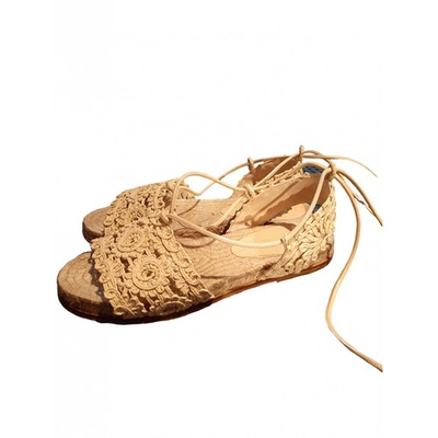 Pre-owned Max Mara Ecru Cloth Espadrilles