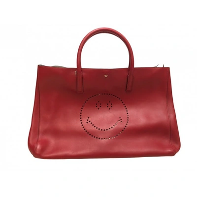 Pre-owned Anya Hindmarch Ebury Maxi  Red Leather Handbag