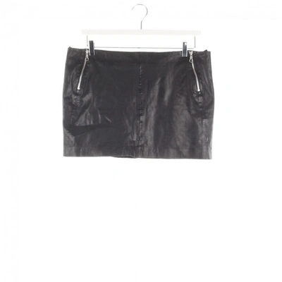 Pre-owned Set Black Leather Skirt