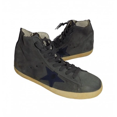 Pre-owned Golden Goose Francy Grey Leather Trainers