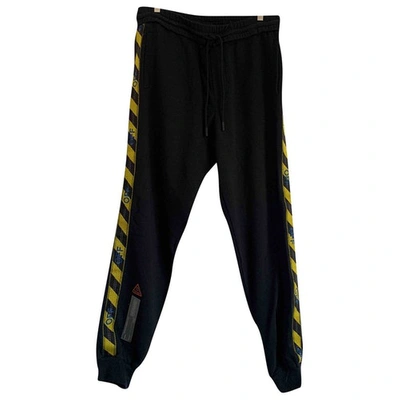 Pre-owned Off-white Black Cotton Trousers