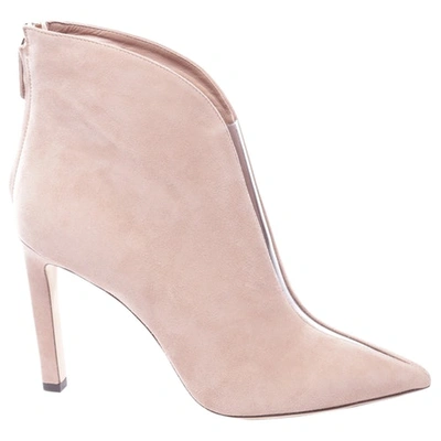 Pre-owned Jimmy Choo Pink Leather Ankle Boots