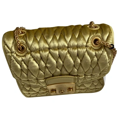 Pre-owned Furla Metropolis Gold Velvet Handbag