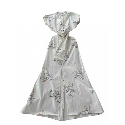 Pre-owned Silviatcherassi White Cotton - Elasthane Dress