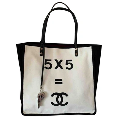 Pre-owned Chanel Grand Shopping White Cotton Handbag
