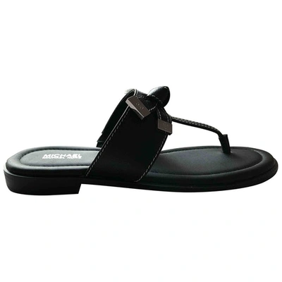 Pre-owned Karl Lagerfeld Black Leather Sandals