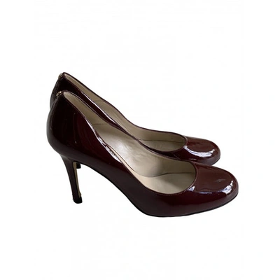 Pre-owned Karen Millen Burgundy Patent Leather Heels