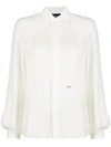 Dsquared2 Shirt In Silk With Wide Sleeves In White
