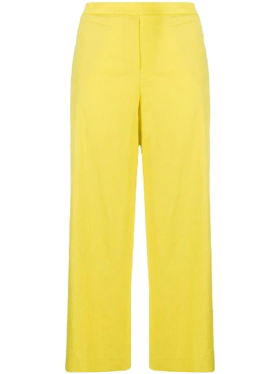 Theory Wide-leg Cropped Trousers In Yellow