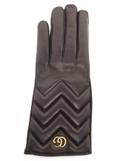 Gucci Gg Marmont Gloves In Black
