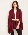 Ann Taylor Open Poncho In Wild Cherry