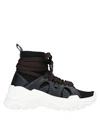 Agnona Cashmere Wraparound Laces High Top Sneakers Black In Black