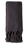 Pom Pom At Home Trestles Antique White Oversized Throw In Midnight