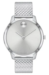Movado Bold Mesh Strap Watch, 42mm In Silver