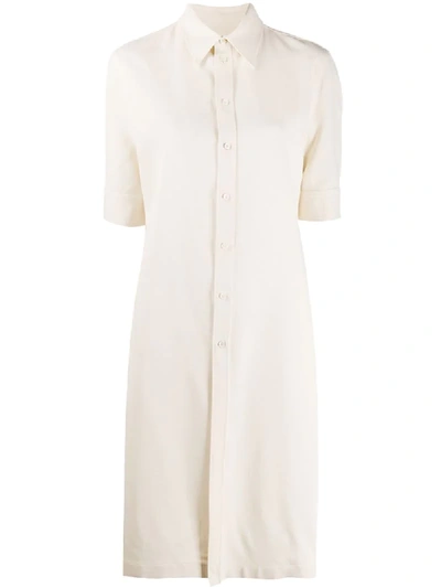 Jil Sander Short-sleeved Shirt Dress In Neutrals