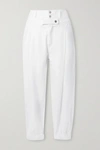 FRAME TWISTED PLEATED COTTON TAPERED PANTS