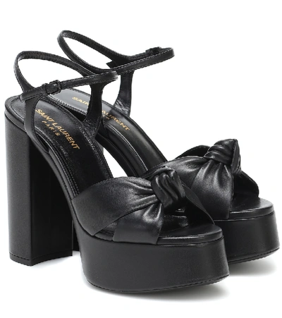 Saint Laurent Jodie Leather Sandals In Noir