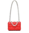 Bottega Veneta Chain Cassette Leather Shoulder Bag In Red